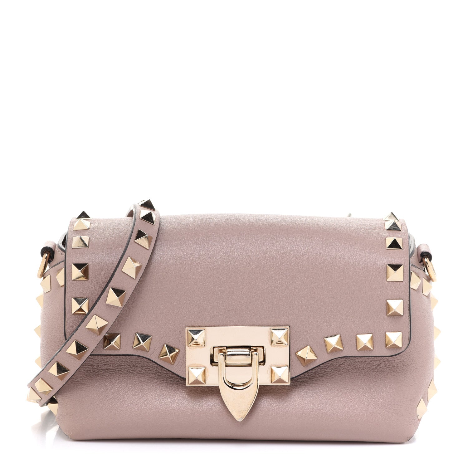 Valentino Garavani Calfskin Mini Rockstud Crossbody Bag Poudre 1 of 13
