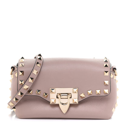 Valentino Garavani Calfskin Mini Rockstud Crossbody Bag Poudre 1 of 13