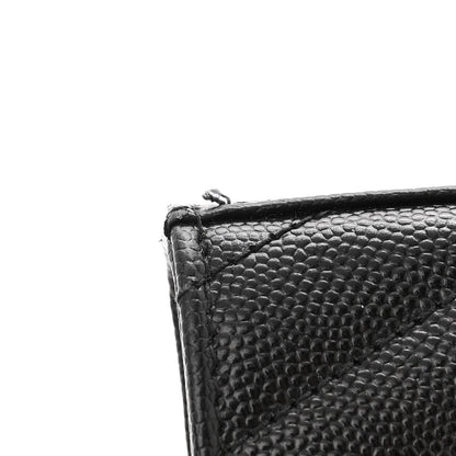 Saint Laurent Grain De Poudre Matelasse Chevron Monogram Chain Wallet Black 12 of 14