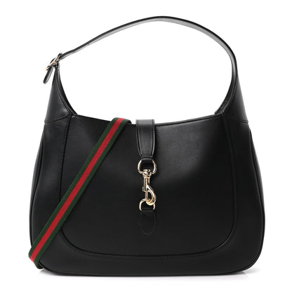 Gucci Boarded Dyana Lux Calfskin Medium Jackie 1961 Hobo Black 1 of 10