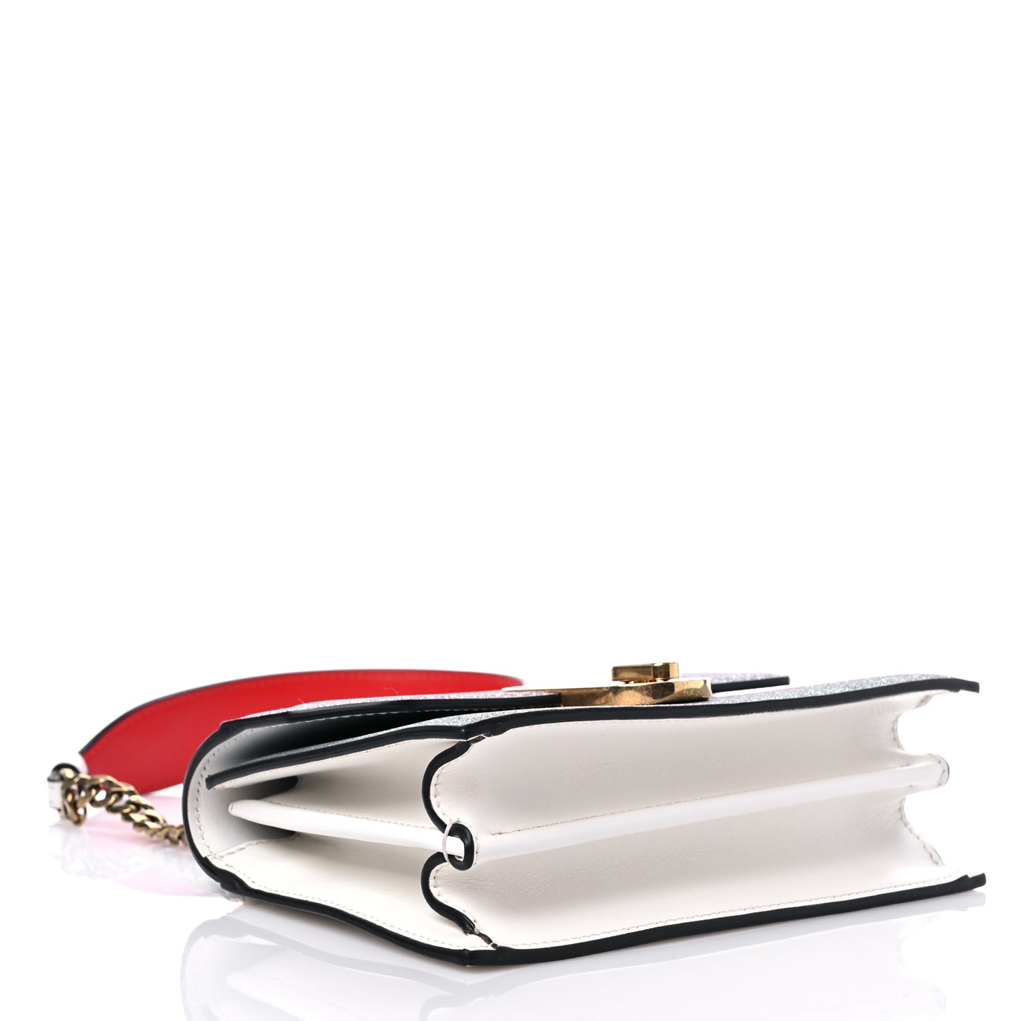 Glitter Calfskin Elisa Mini Shoulder Bag Multicolor Snow