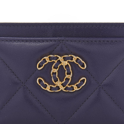 Chanel Shiny Goatskin Quilted 19 Card Holder Purple 9 of 10