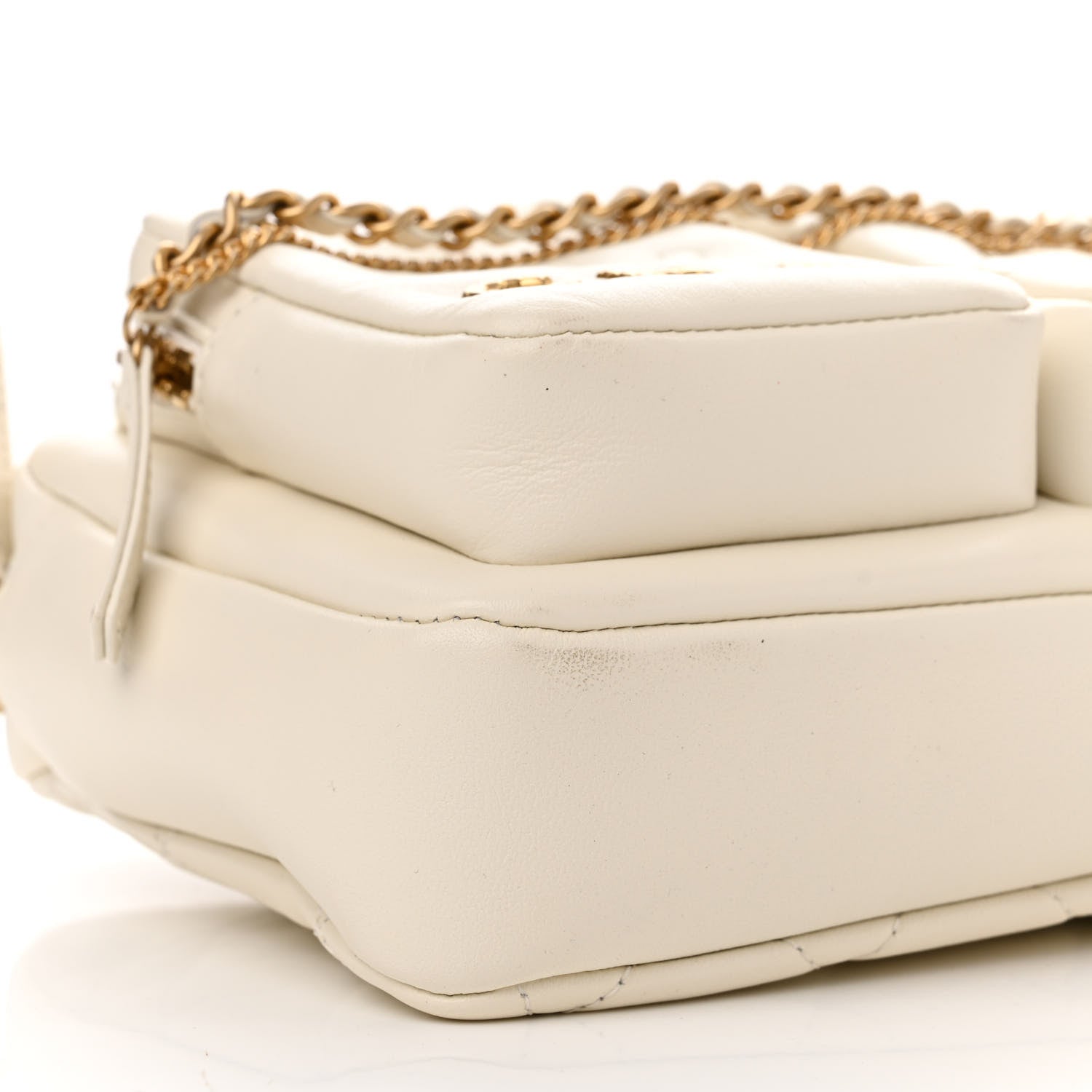 Chanel Calfskin Quilted Small Camera Case White 9 of 11