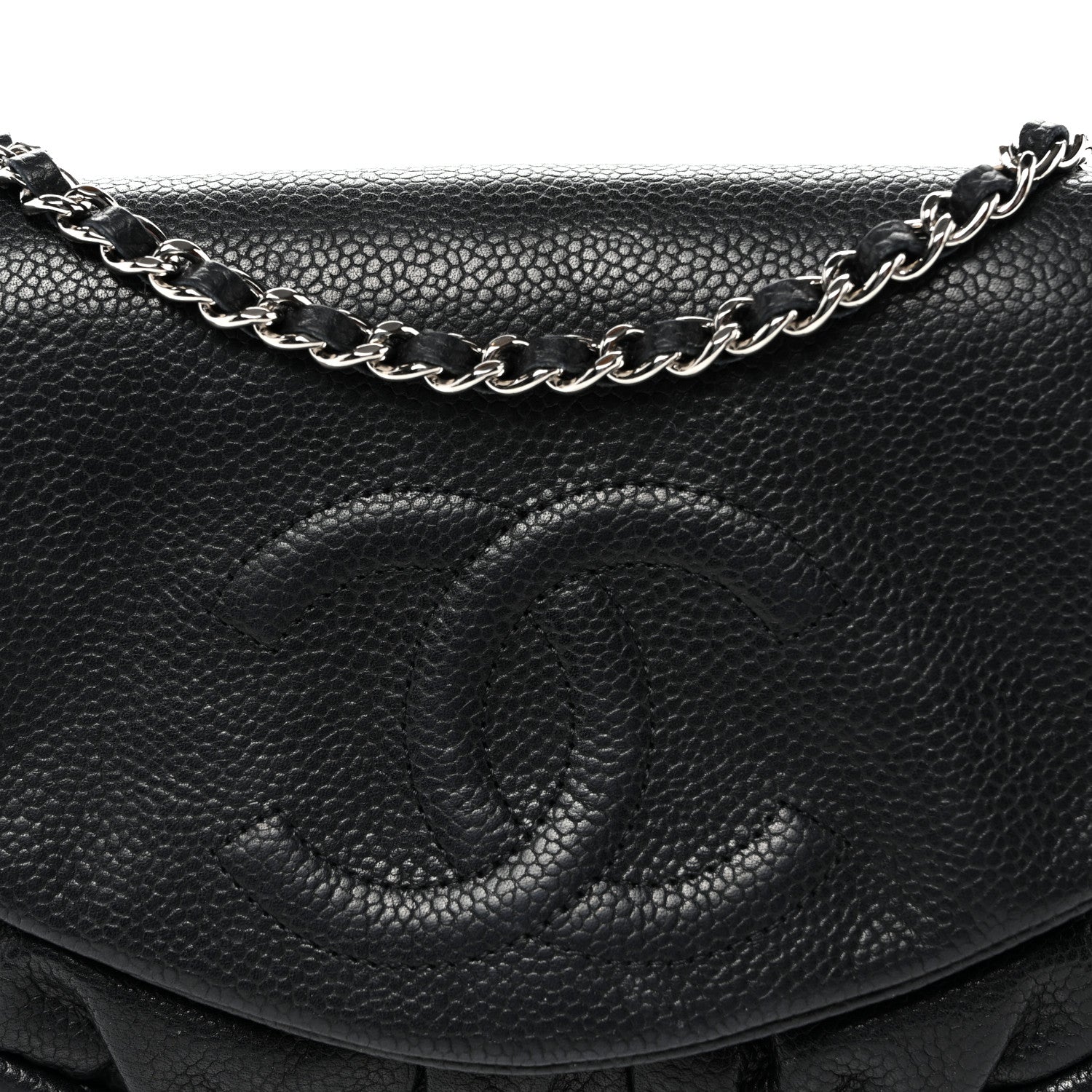 Chanel Caviar Half Moon Wallet On Chain WOC Black 9 of 11