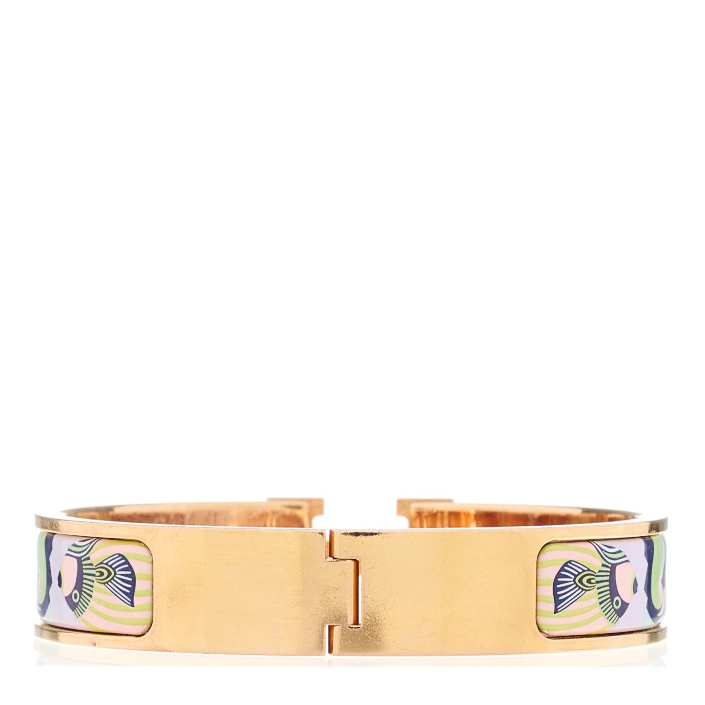 Enamel Printed Narrow Lanternes Ballons et Cocarde Clic Clac H Bracelet PM Multicolor