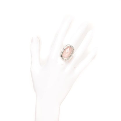 David Yurman Sterling Silver Diamond Rose Quartz 21mm Albion Statement Ring 58 8.25 2 of 7