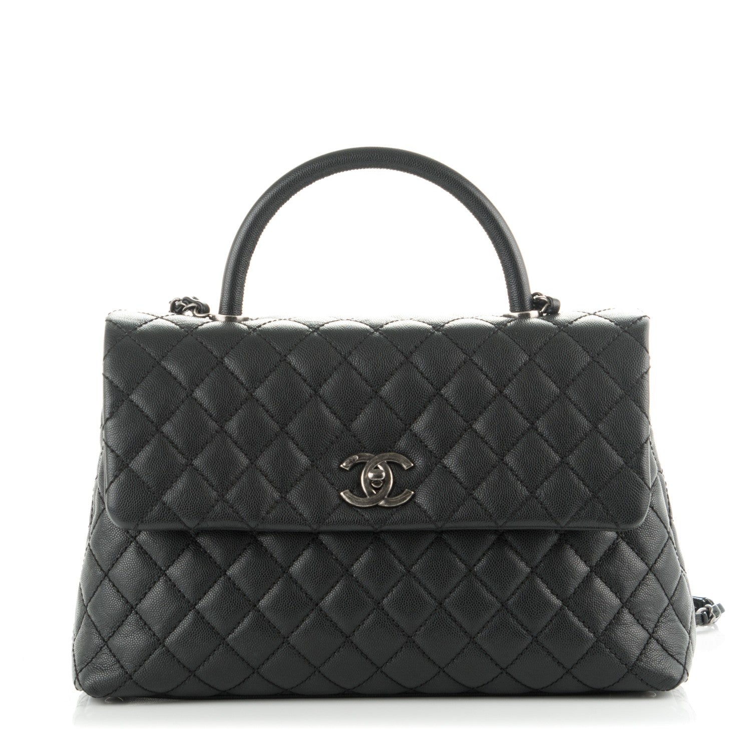 Chanel Caviar Quilted Medium Coco Handle Flap Black 1 of 8