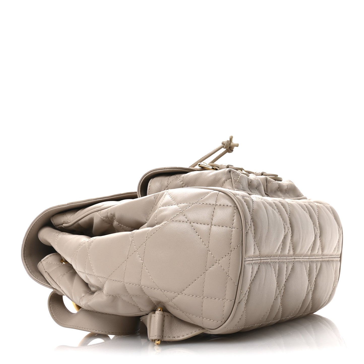 Lambskin Macrocannage Medium Caro Backpack Beige