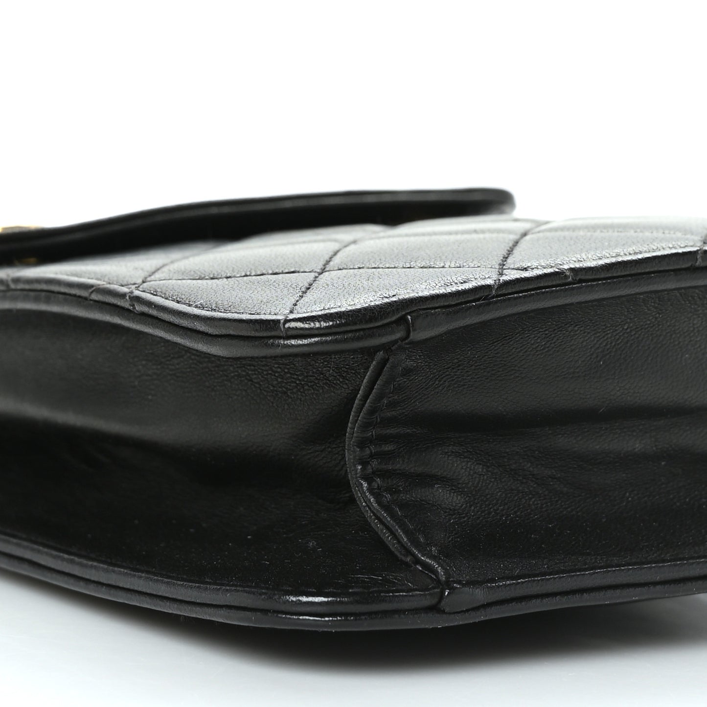 Lambskin Quilted Waist Belt Bag 80 32 Black
