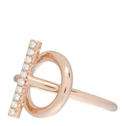 Hermes 18K Rose Gold Diamond PM Echappee Ring 50 5.25 3 of 6