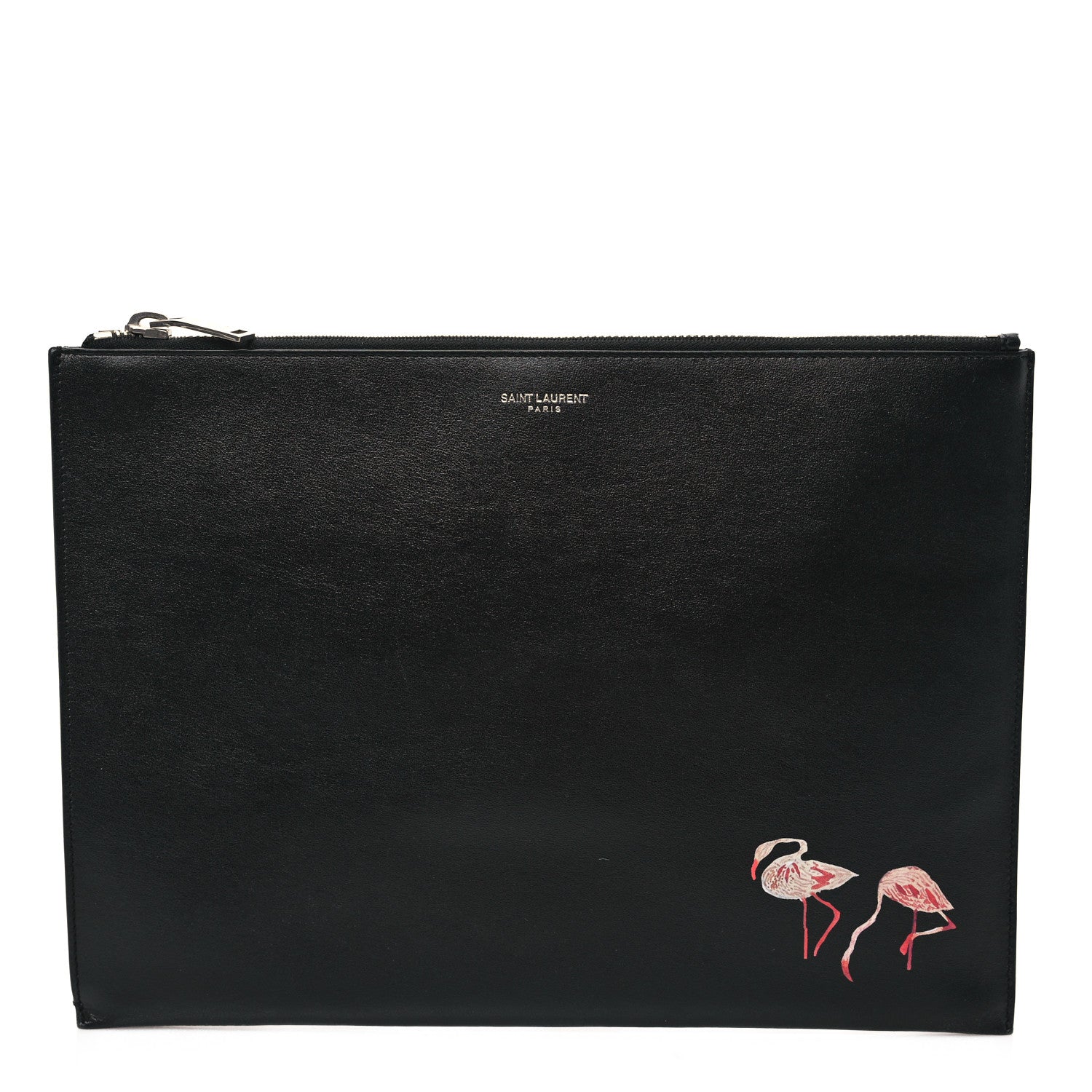 Saint Laurent Smooth Calfskin Flamingo Document Holder Black 1 of 12