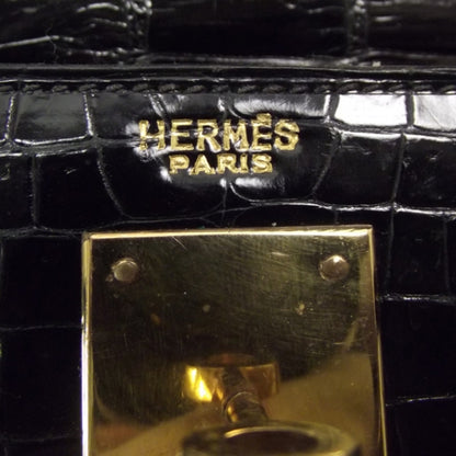 Hermes Porosus Crocodile Kelly 28 Black 8 of 10