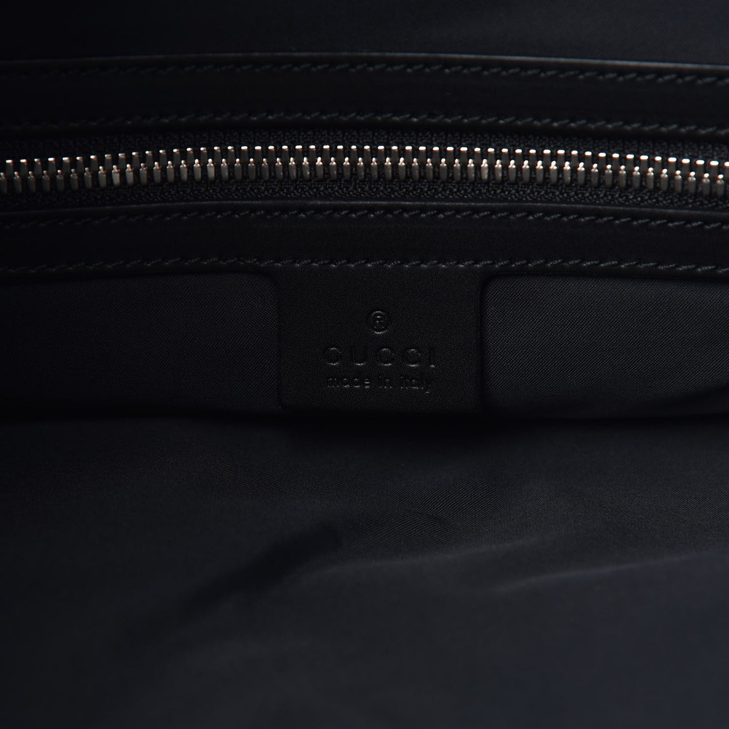 Soft GG Supreme Monogram Appia Calfskin Web Drawstring Backpack Black