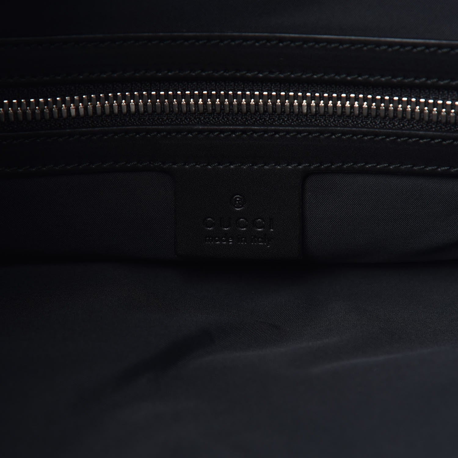 Gucci Soft GG Supreme Monogram Appia Calfskin Web Drawstring Backpack Black 6 of 9