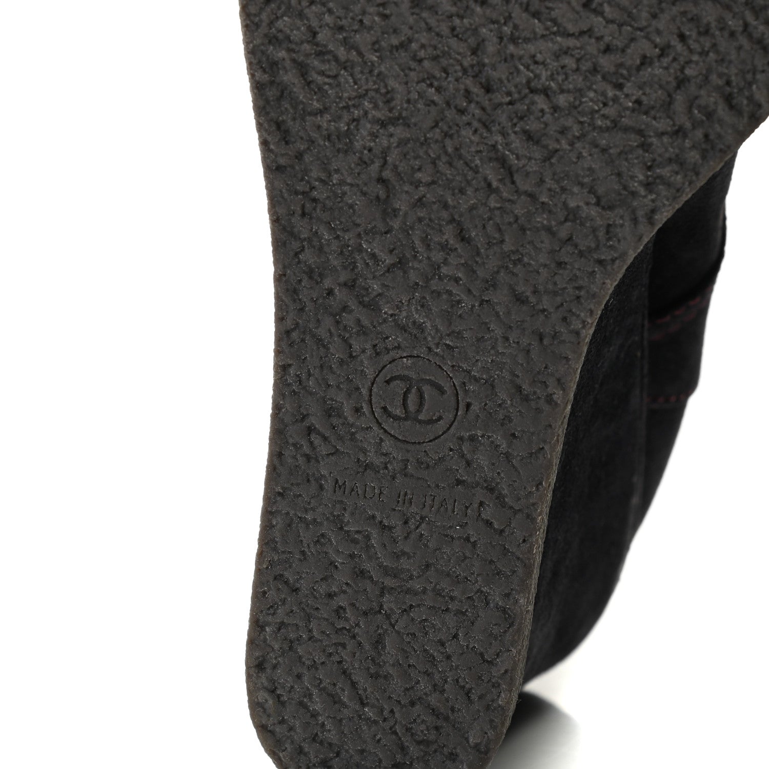 Chanel Suede Calfskin Lace Up Wedge Booties 39.5 Dark Blue 7 of 7