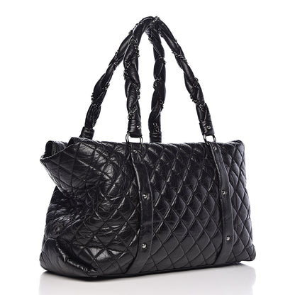 Chanel Distressed Lambskin Vintage Ligne Lady Braid XL Tote Black 3 of 12