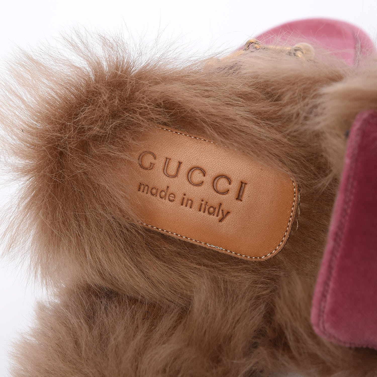 Gucci Velvet Fur Mens Princetown Slippers 7 Pink 5 of 8