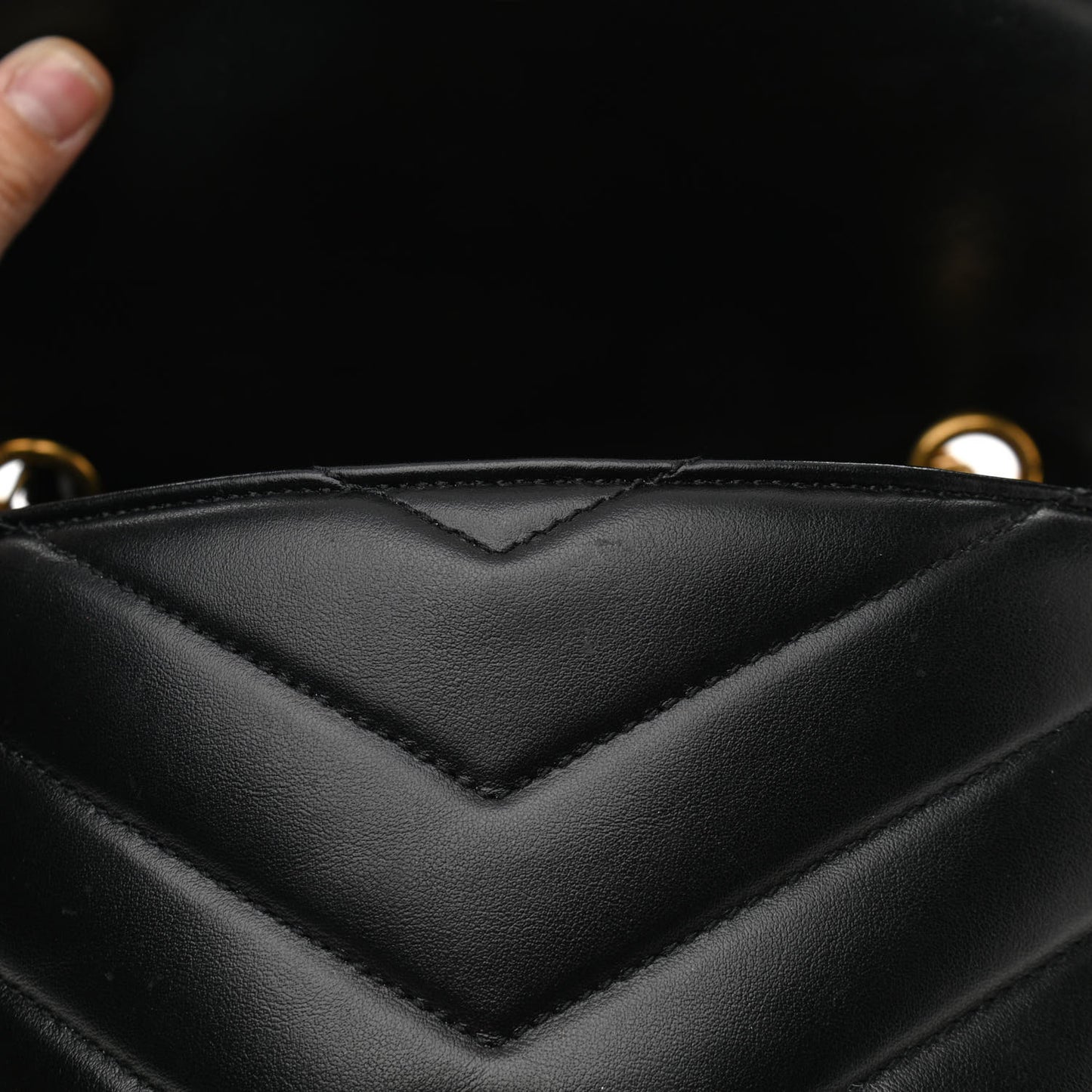 Calfskin Y Quilted Monogram Medium Loulou Chain Satchel Black