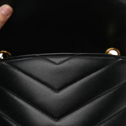 Saint Laurent Calfskin Y Quilted Monogram Medium Loulou Chain Satchel Black 13 of 15