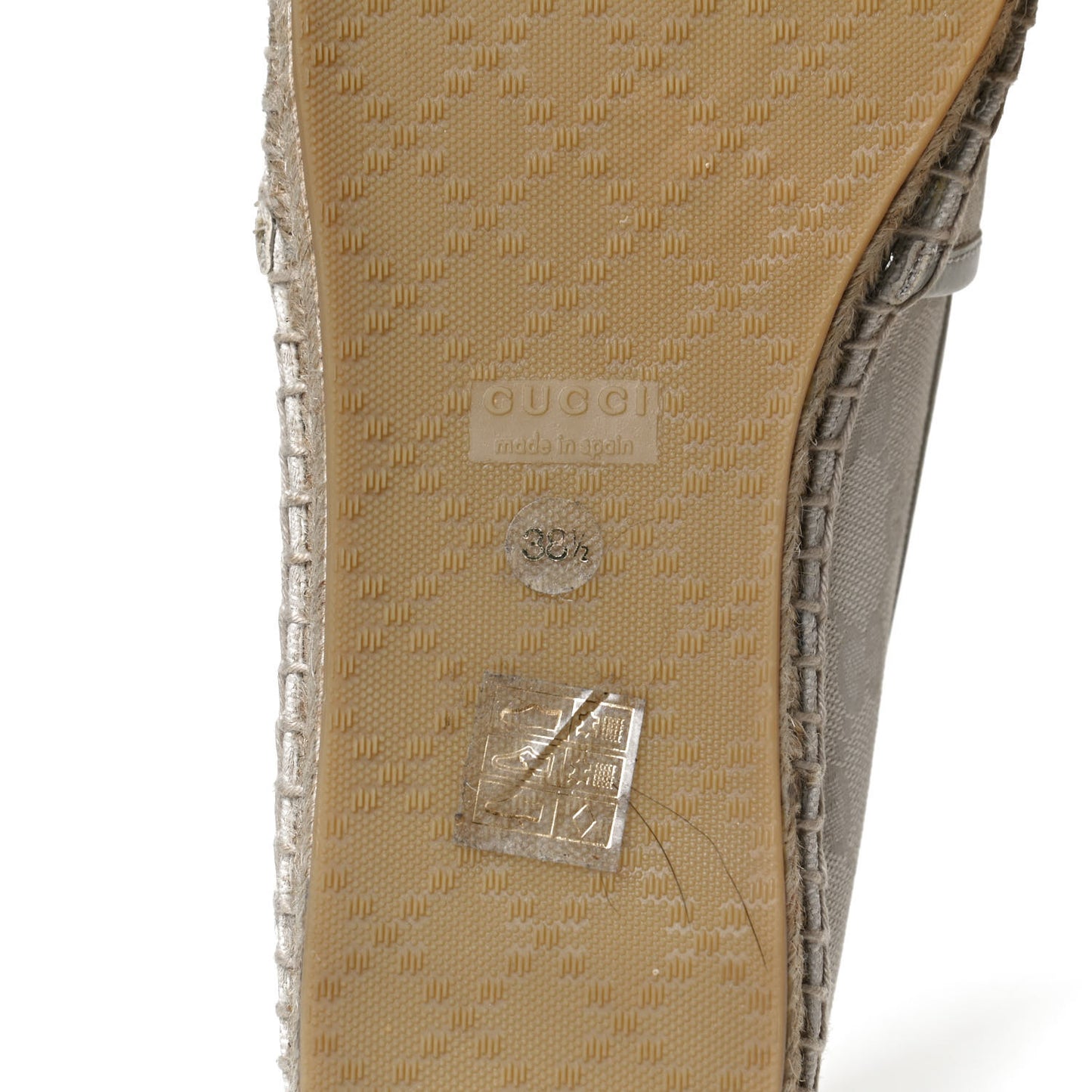Washed Cotton Miro Soft Calfskin GG Monogram Espadrilles 38.5 White Mystic White