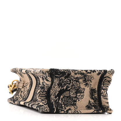 Christian Dior Canvas Toile de Jouy Embroidered Mini Book Tote Phone Bag Beige Black 3 of 9