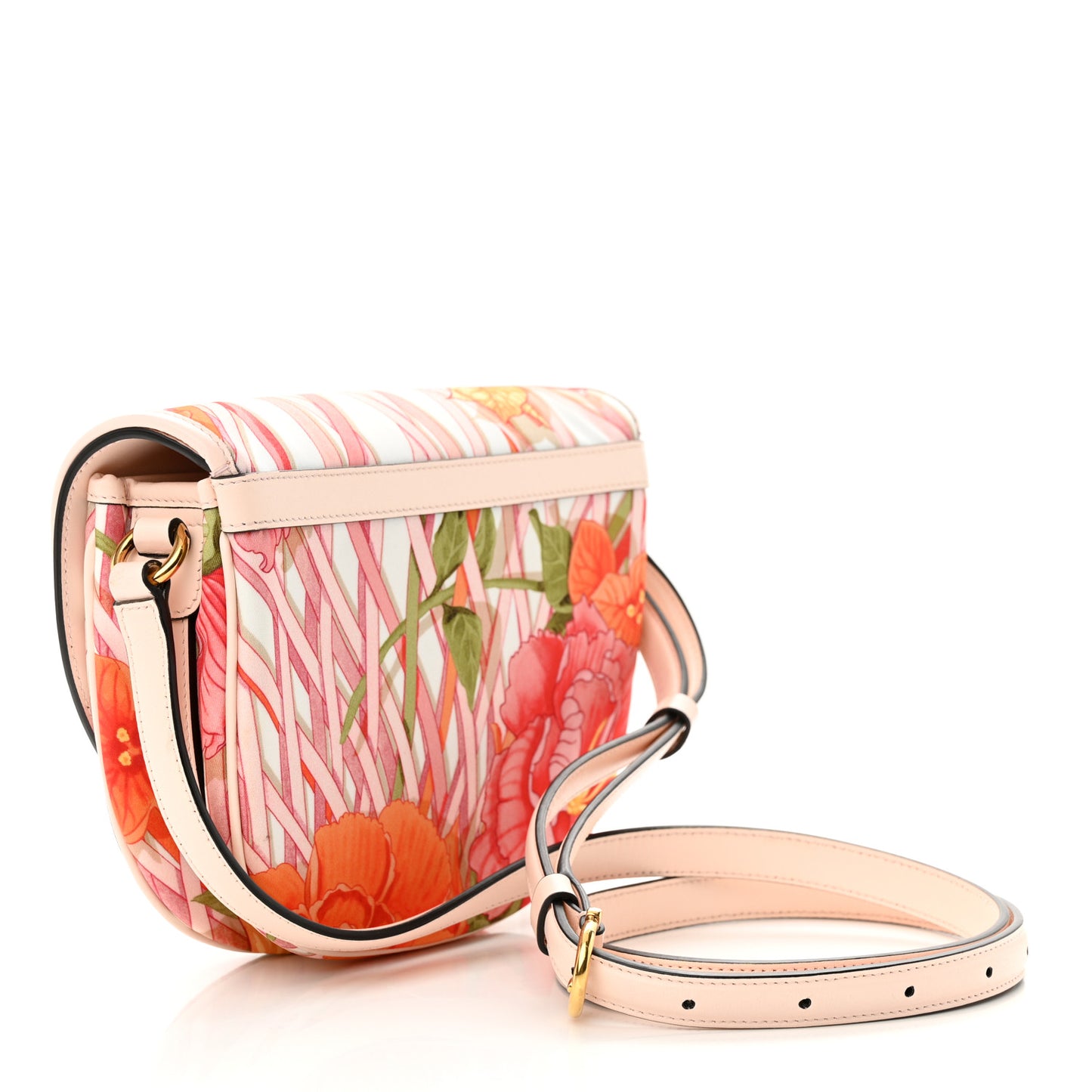 SALVATORE FERRAGAMO Nylon Calfskin Vimini Travel Crossbody Bag Pink Lemonade