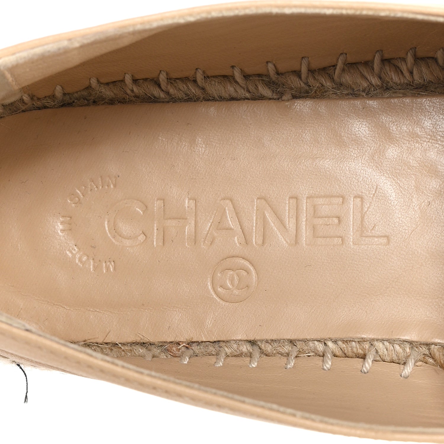 Chanel Lambskin CC Espadrilles 36 Beige Black 8 of 11
