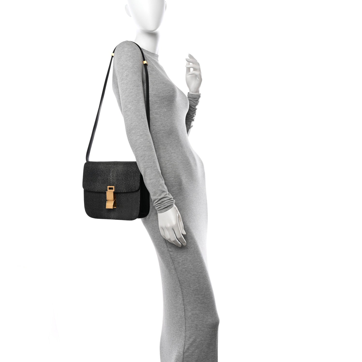 Celine Stingray Medium Classic Box Flap Bag Navy 3 of 9