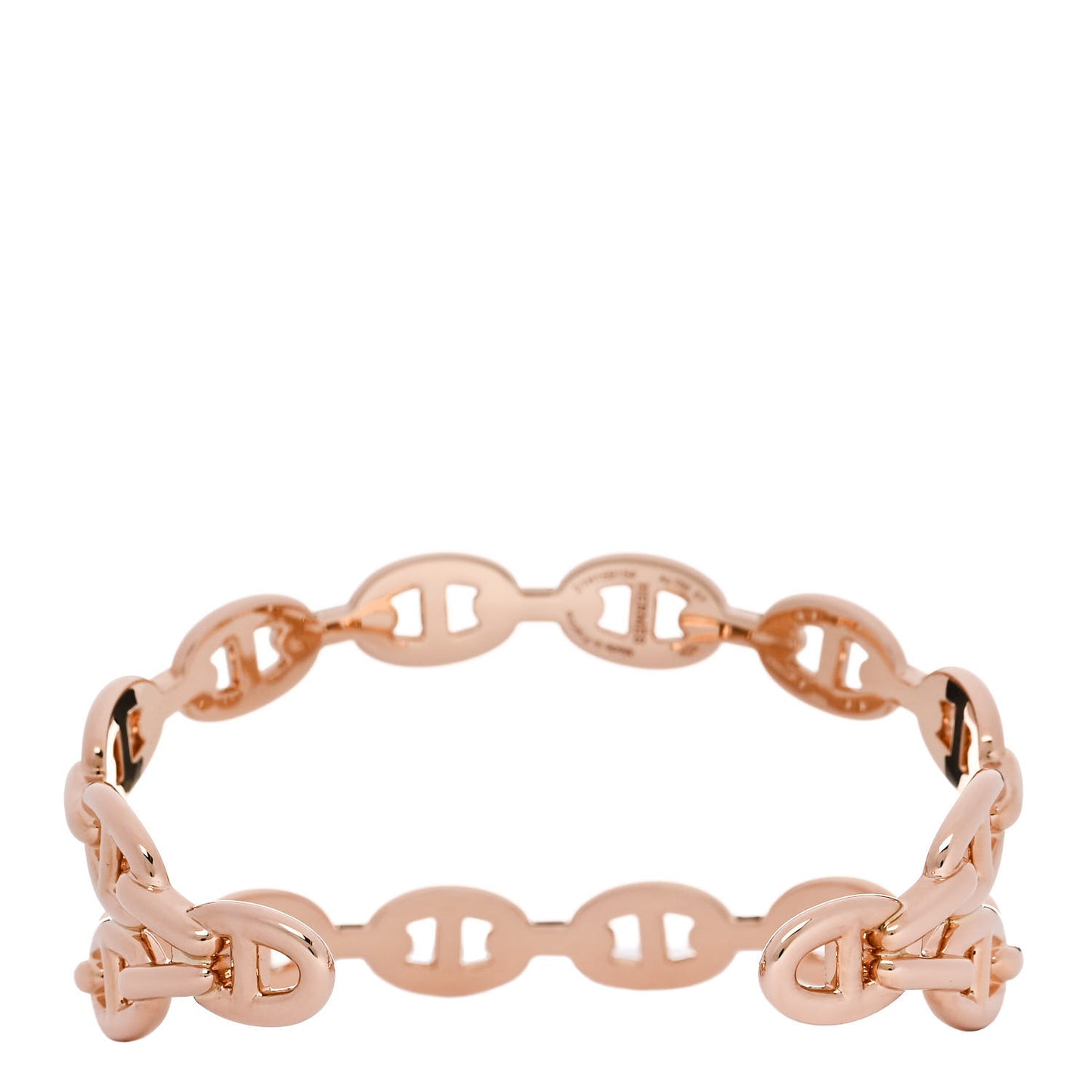 18K Rose Gold Chaine d'Ancre Enchainee Double Cuff Bracelet ST