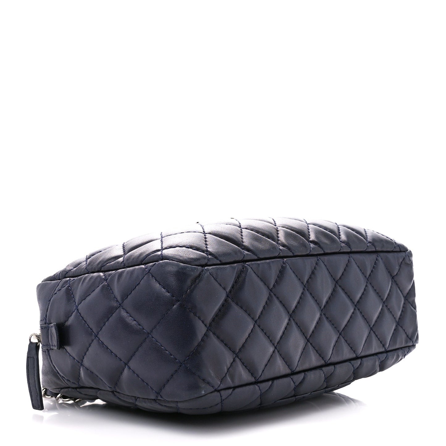 Lambskin Quilted Medium Camera Case Navy Blue