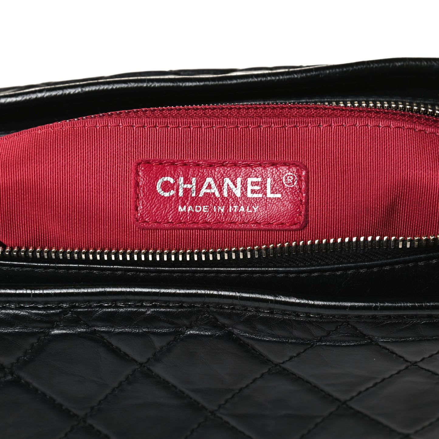 Aged Calfskin Quilted Medium Gabrielle Hobo Black