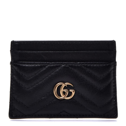 Gucci Calfskin Matelasse GG Marmont Card Holder Black 1 of 6
