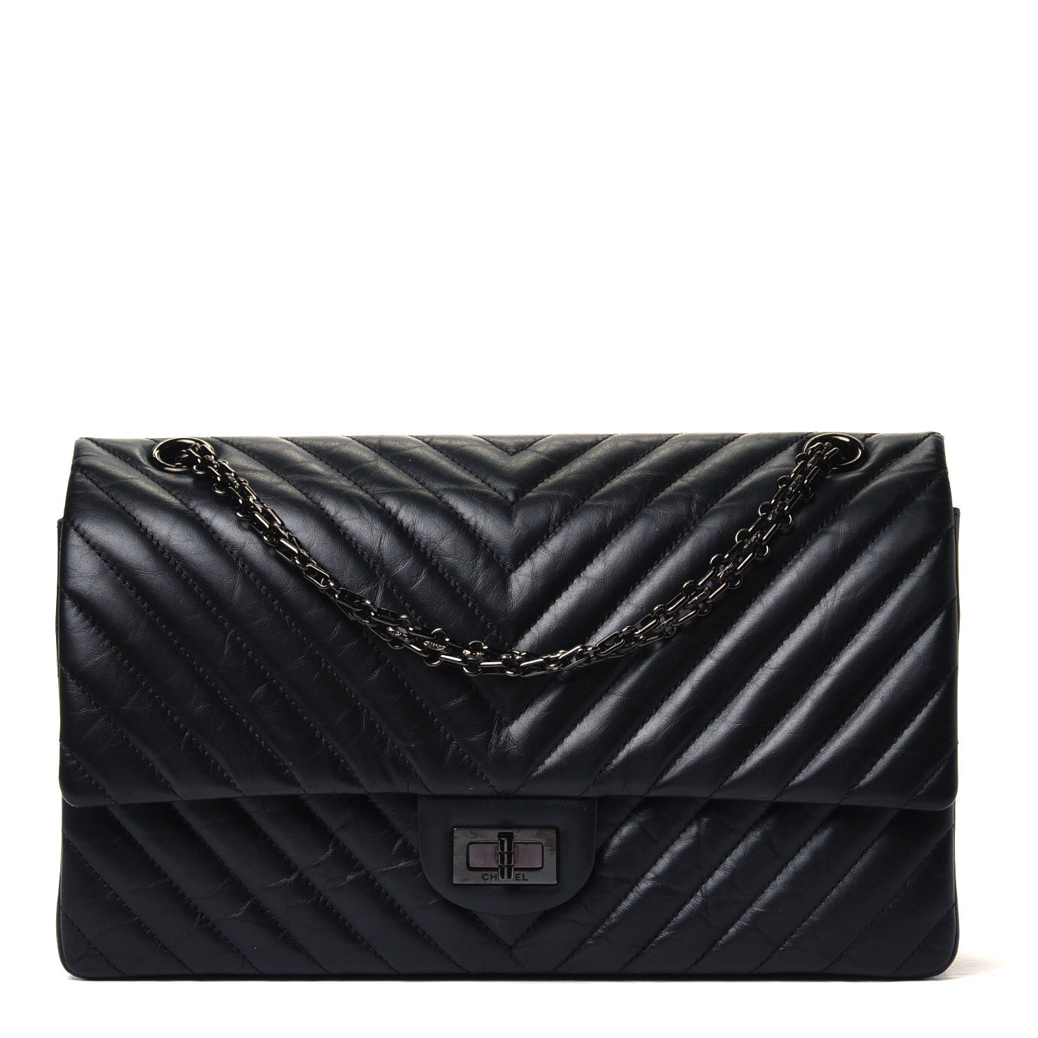 Chanel Aged Calfskin Chevron Quilted 2.55 Reissue 226 So Black 1 of 5