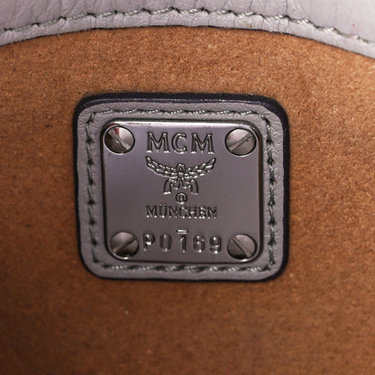MCM Calfskin Ottomar Wallet On Chain Grey 5 of 9