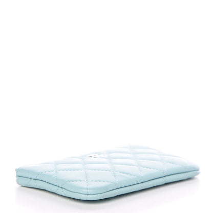 Chanel Lambskin Quilted Small Cosmetic Case Light Blue 4 of 10