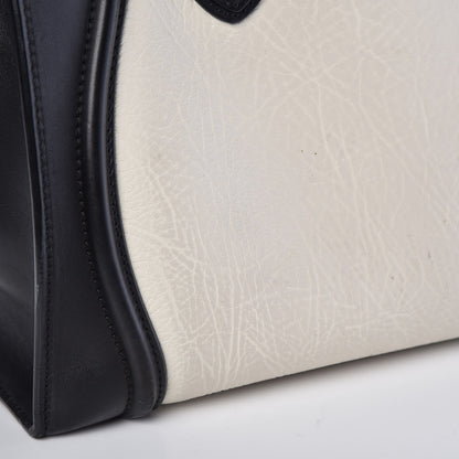Celine Smooth Calfskin Shrunken Lambskin Mini Bi-Color Luggage Black White 11 of 12