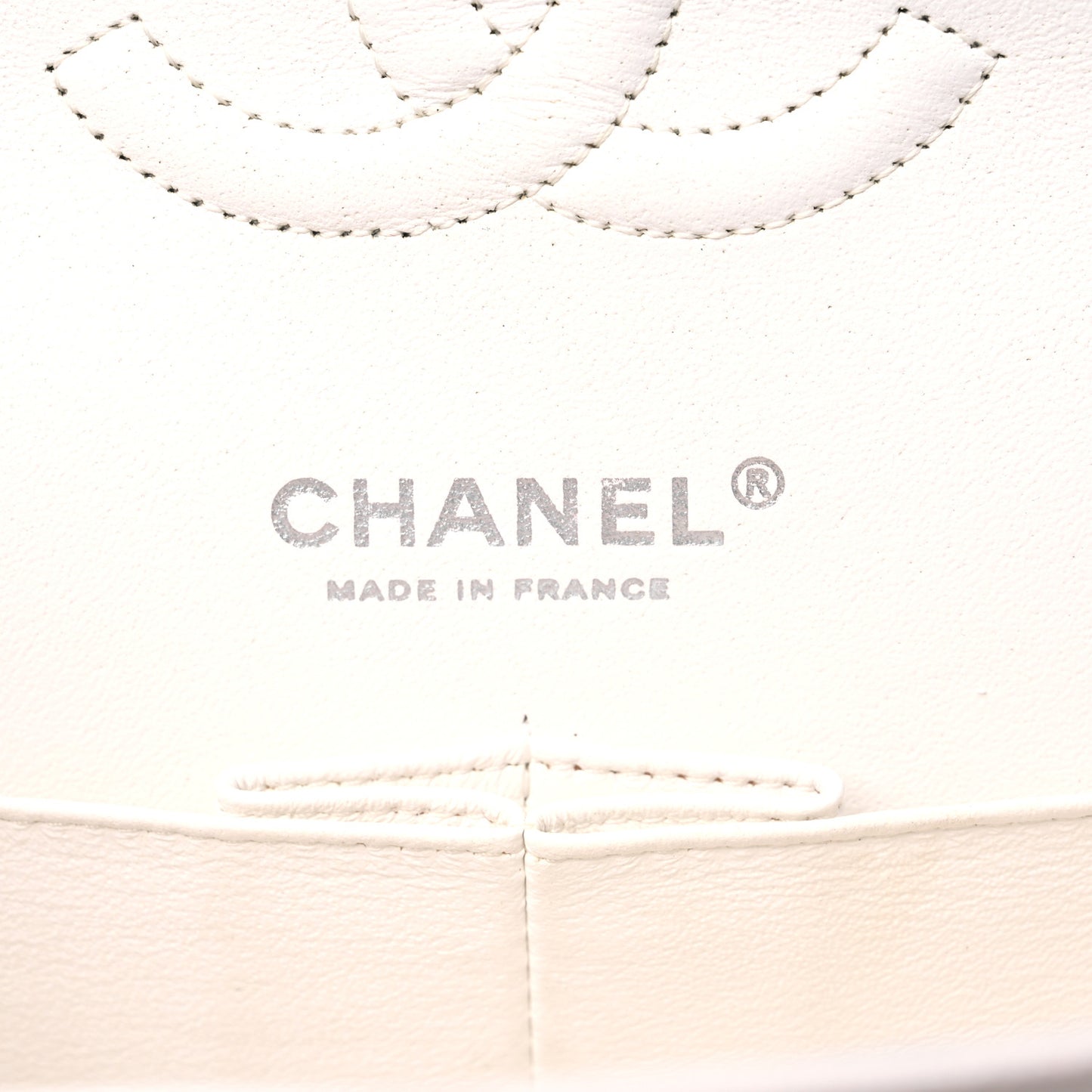 Caviar Quilted Medium Double Flap White