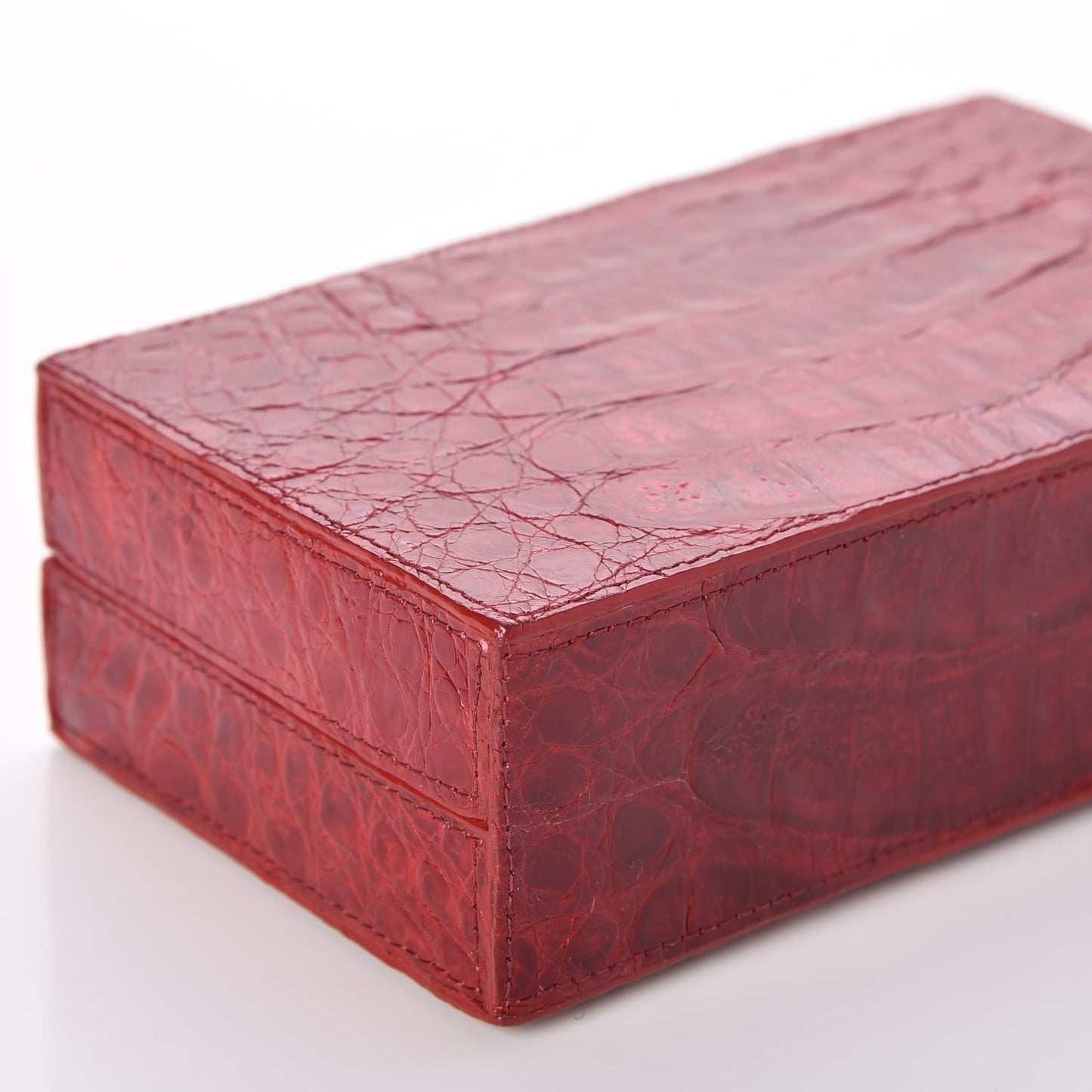 Crocodile Box Clutch Red