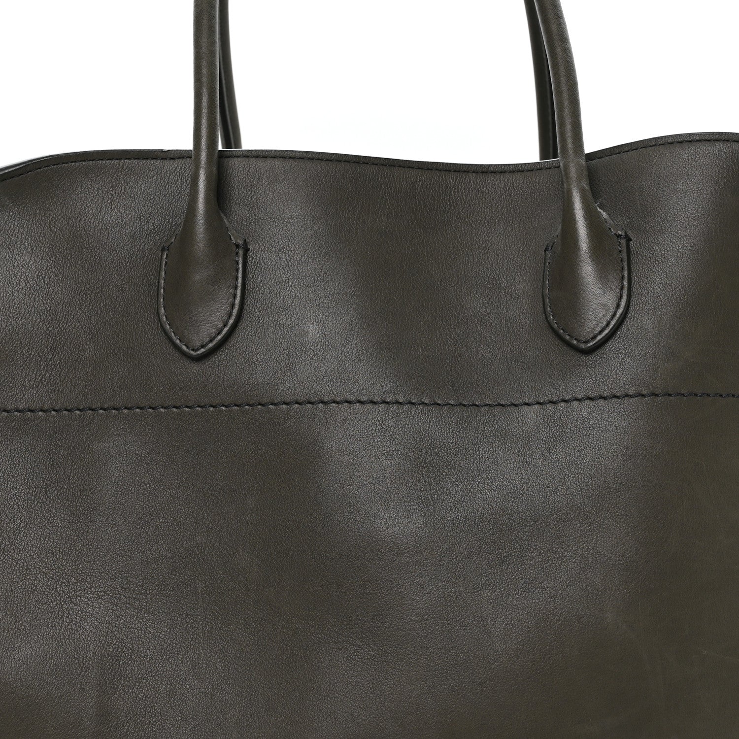 The Row Polished Saddle Calfskin Soft Margaux 17 Koala Grey 6 of 8