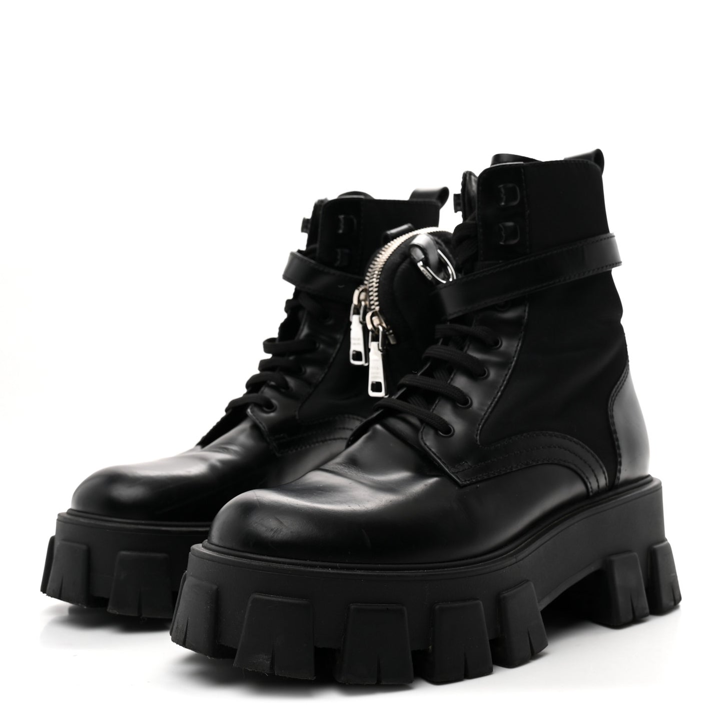 Spazzolato Rois Nylon Metal Triangle Logo Monolith Pouch Pocket 55mm Boots 38 Black