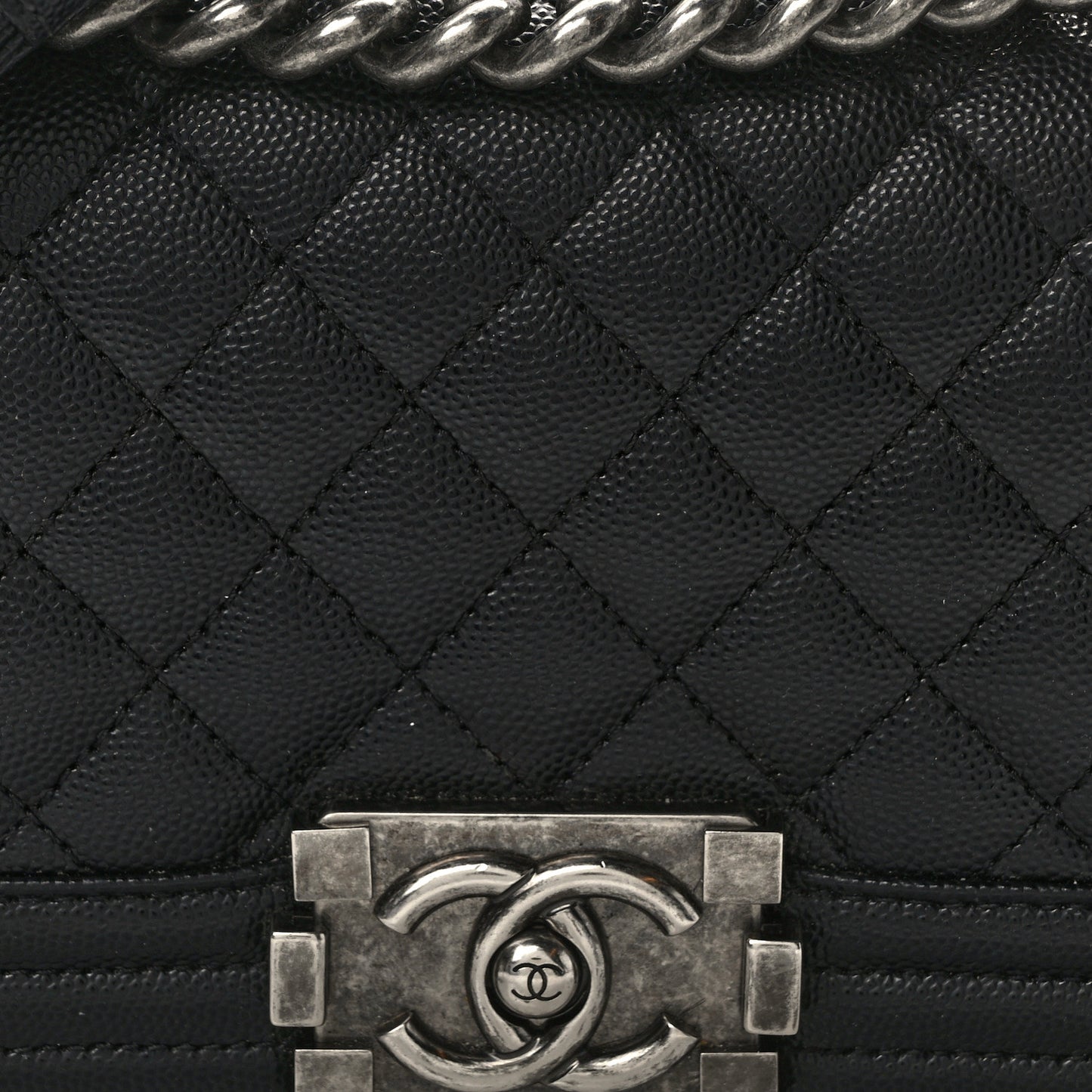 Caviar Quilted Small Boy Flap Black