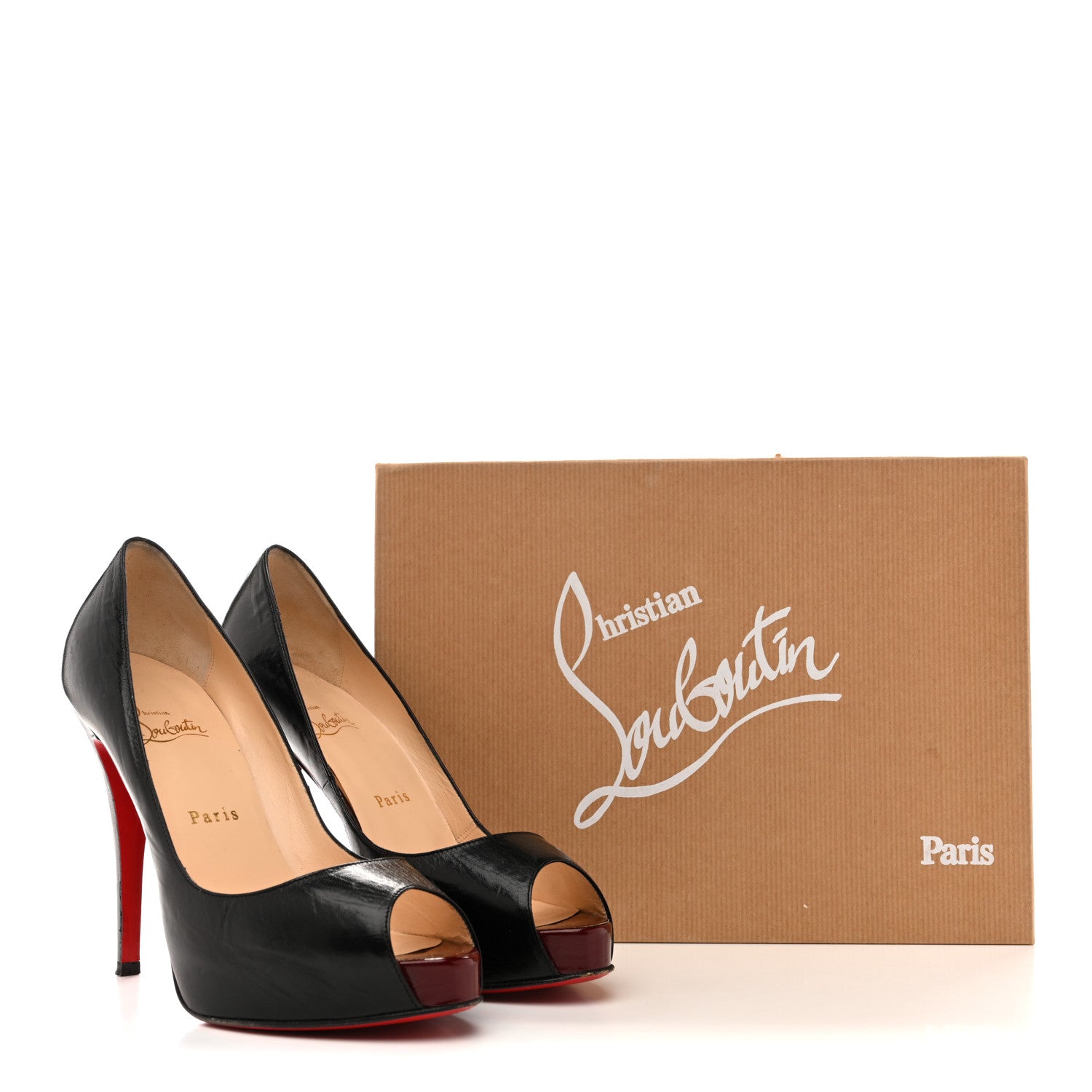 Christian Louboutin Kid Very Prive 120 Pumps 39 Black Red 1863839