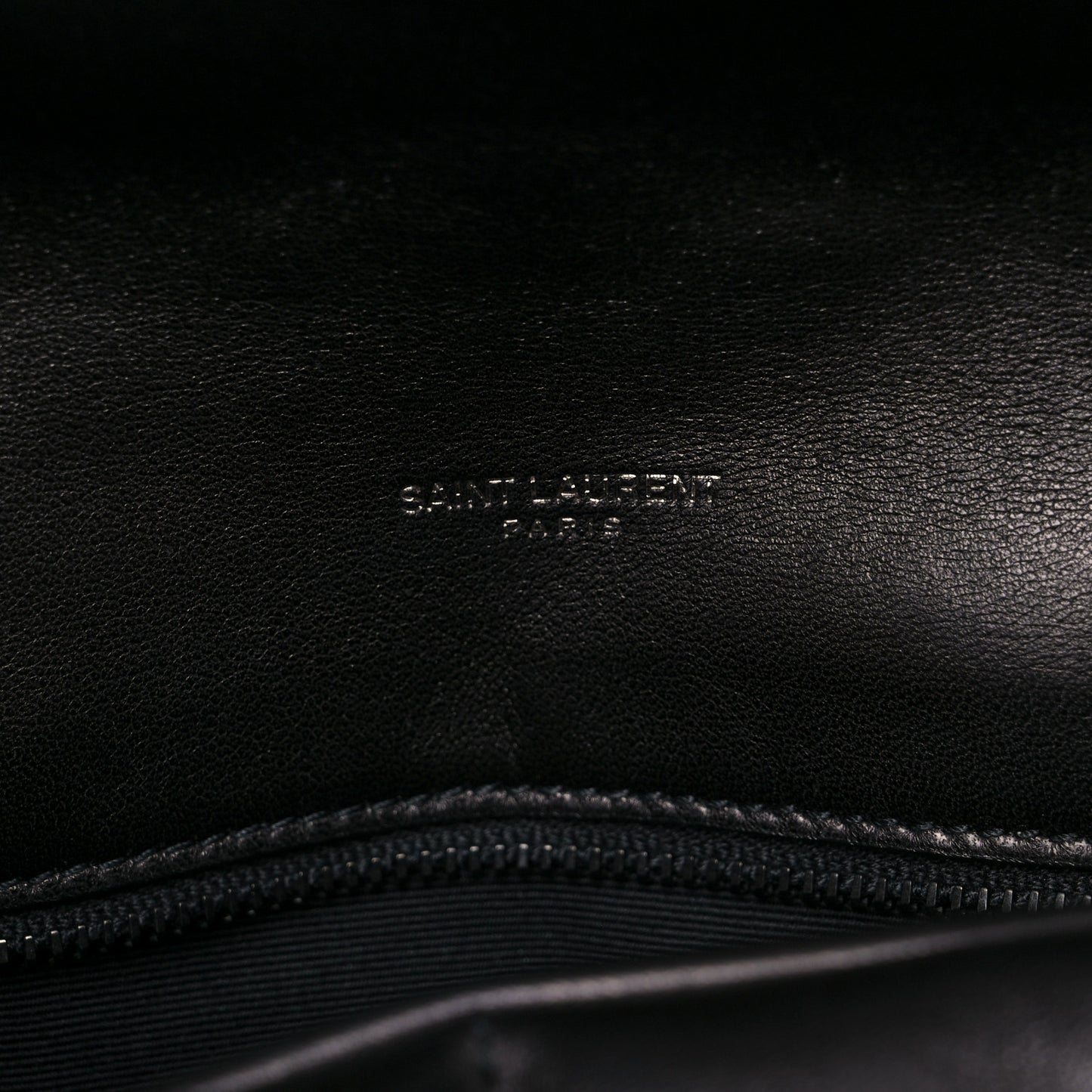 Lambskin Quilted Medium Loulou Puffer Monogram Chain Satchel Black