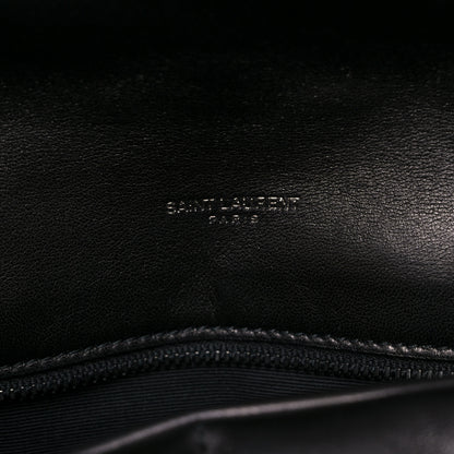 Saint Laurent Lambskin Quilted Medium Loulou Puffer Monogram Chain Satchel Black 6 of 11