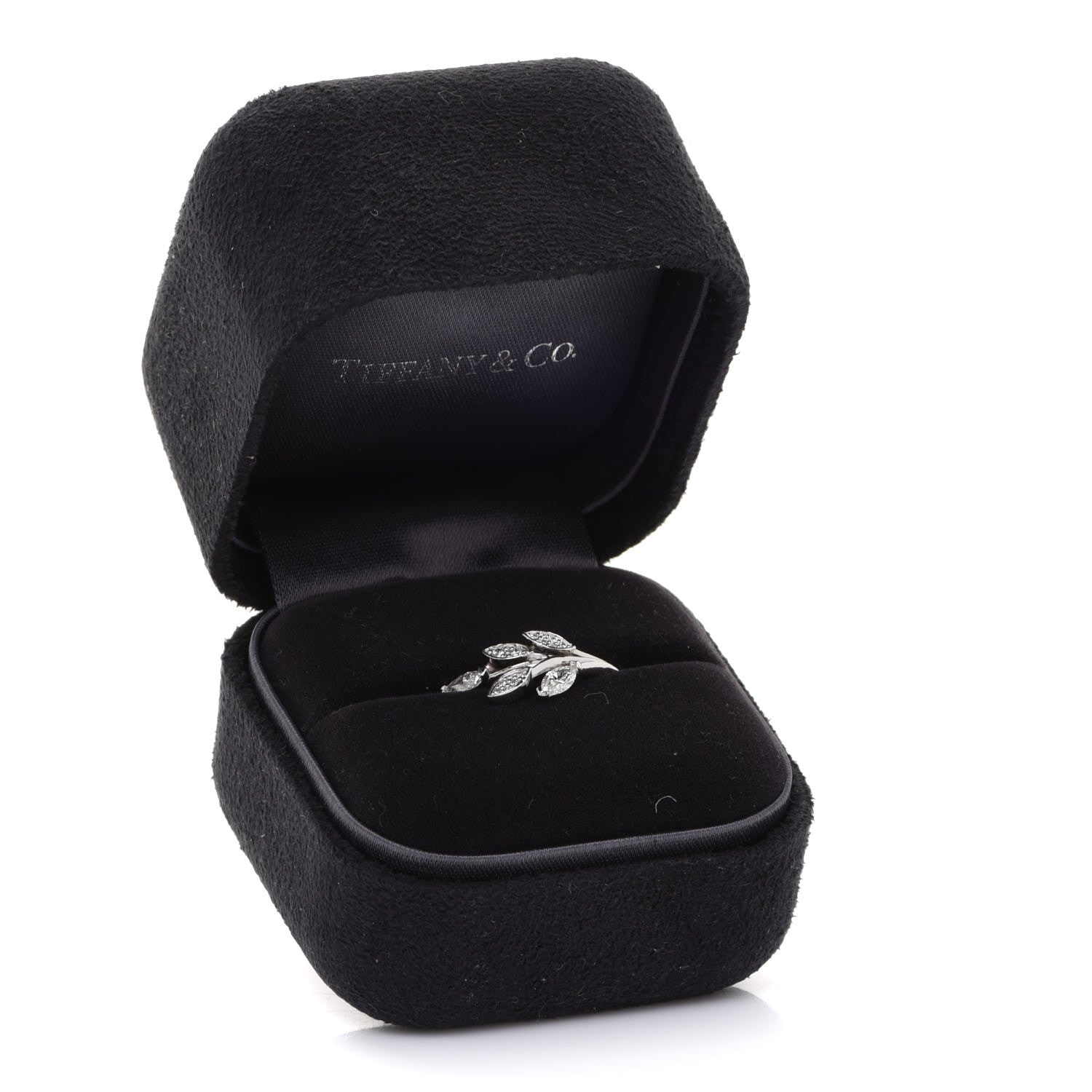 Tiffany Platinum Diamond Victoria Vine Ring 56 8 5 of 5