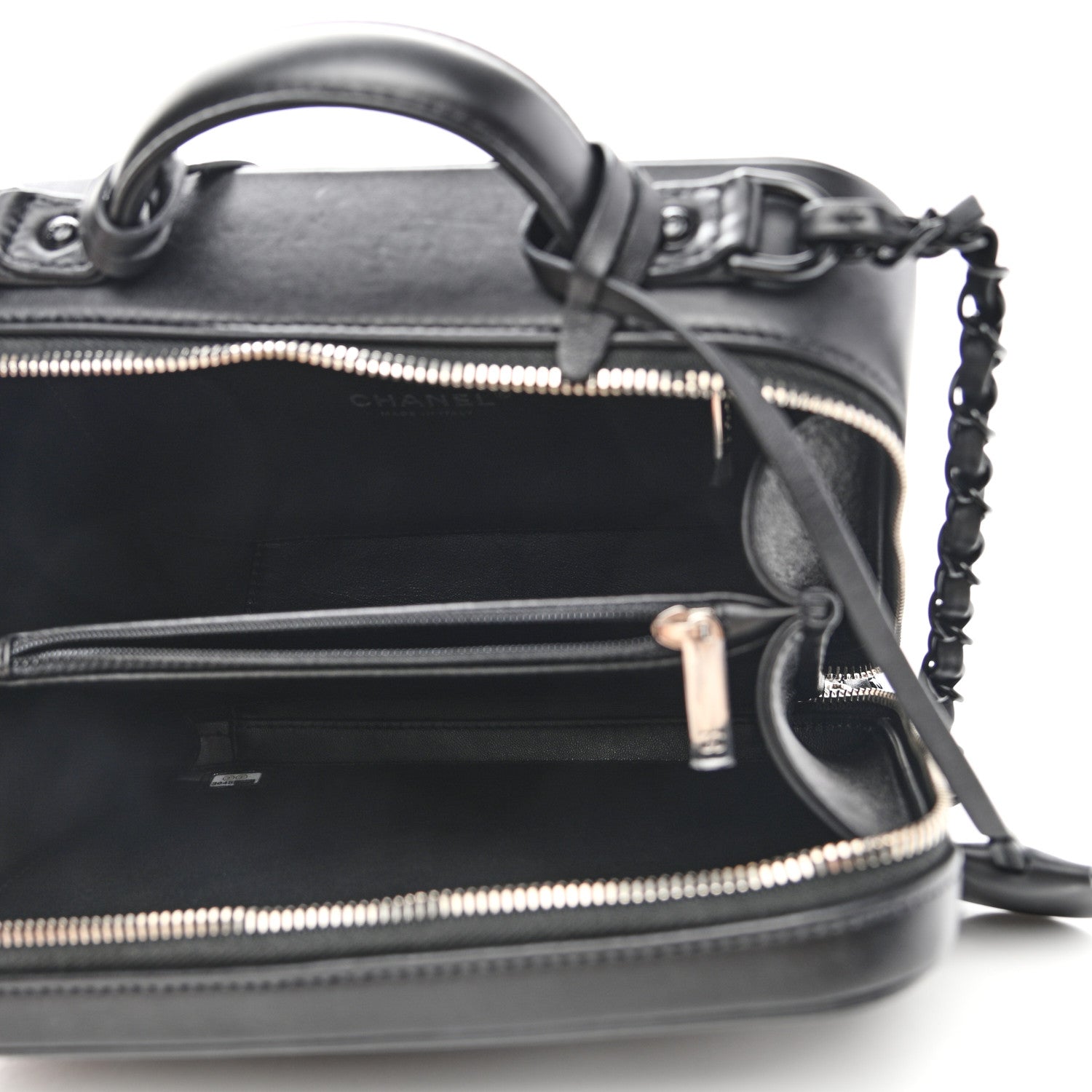 Chanel Lambskin Quilted Medium CC Filigree Vanity Case Black 5 of 11