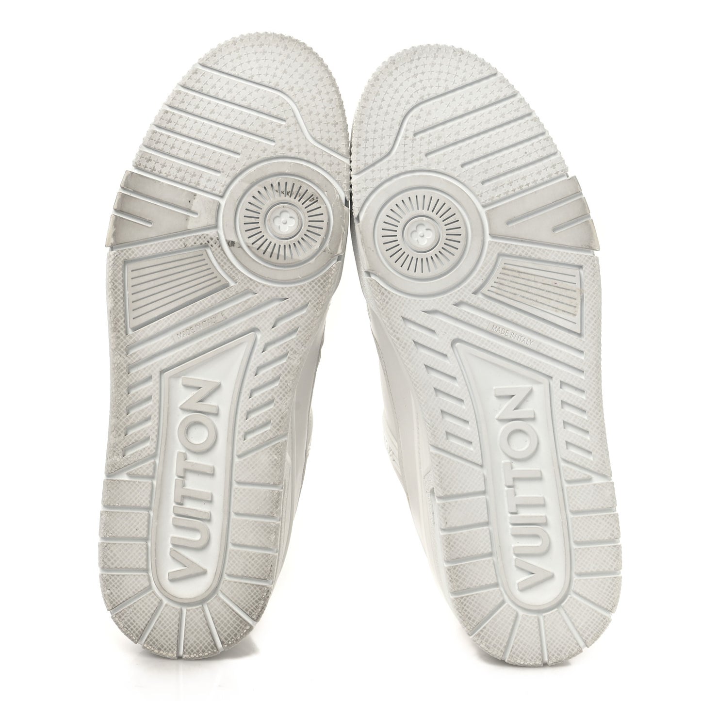 Calfskin Womens LV Trainer Sneakers 39.5 White
