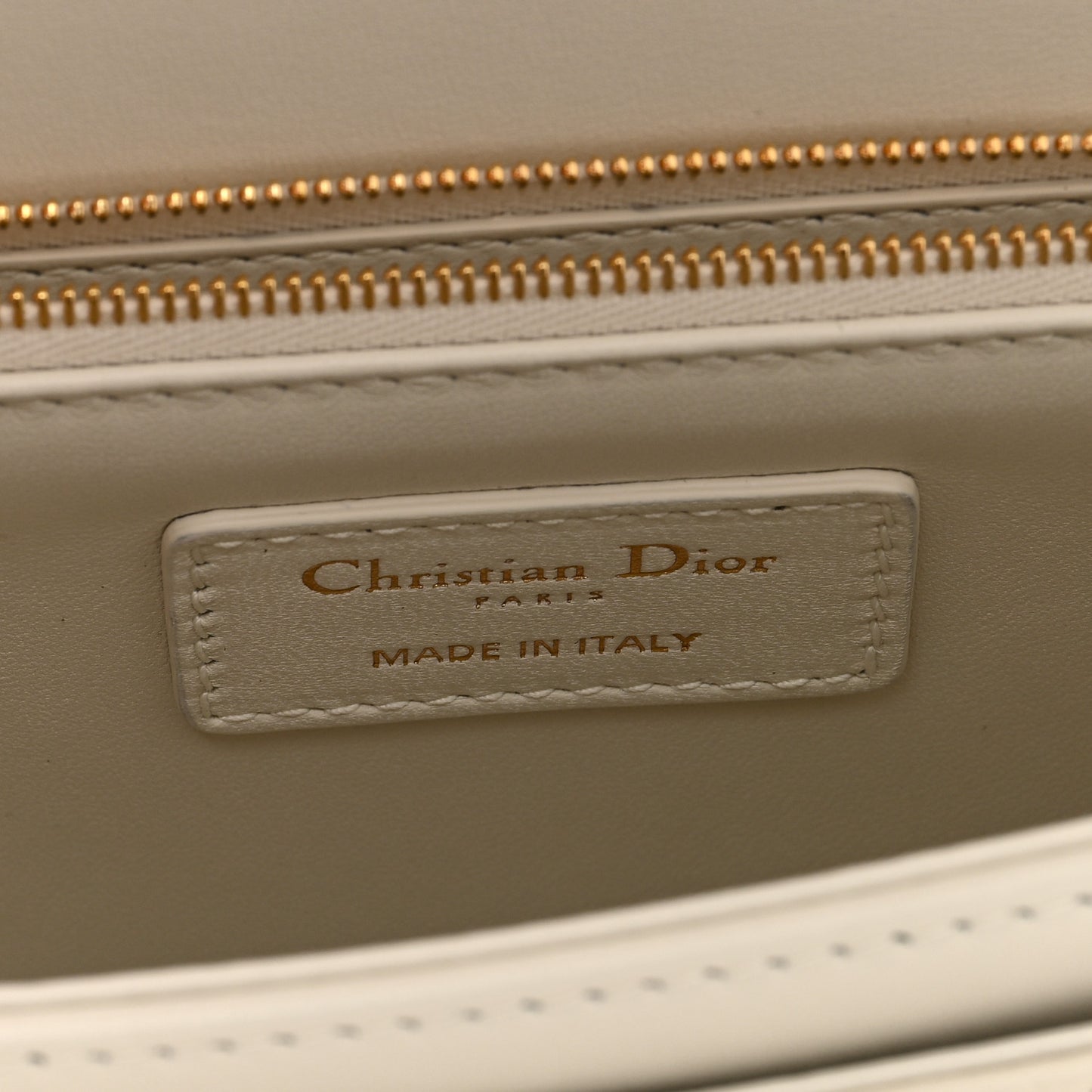 Calfskin Pearl Cannage My Dior Top Handle Clutch Latte