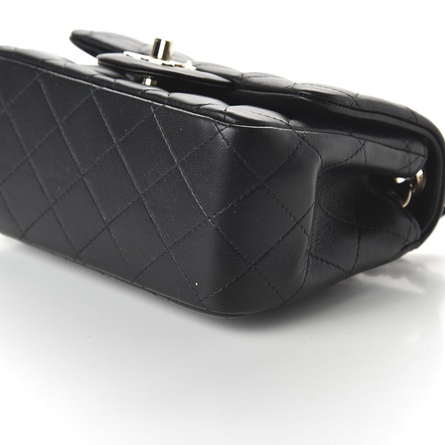 Lambskin Quilted Mini Square Flap Black