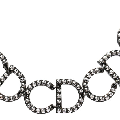 Christian Dior Metal Logo CD Choker Necklace Ruthenium 4 of 5